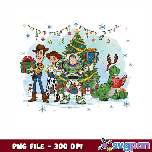 Toy story png, merry christmnas png, christmas characters png