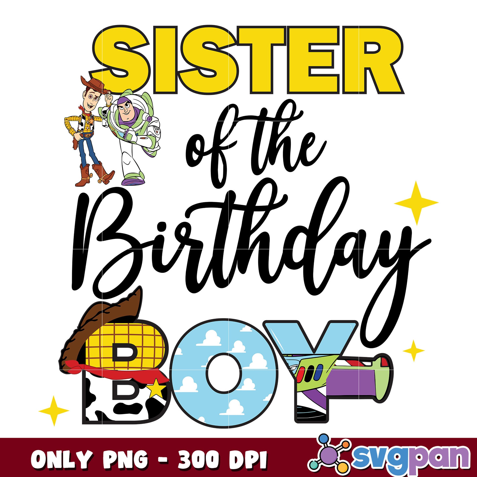 Toy story sister of the birthday boy png, toy story birthday png