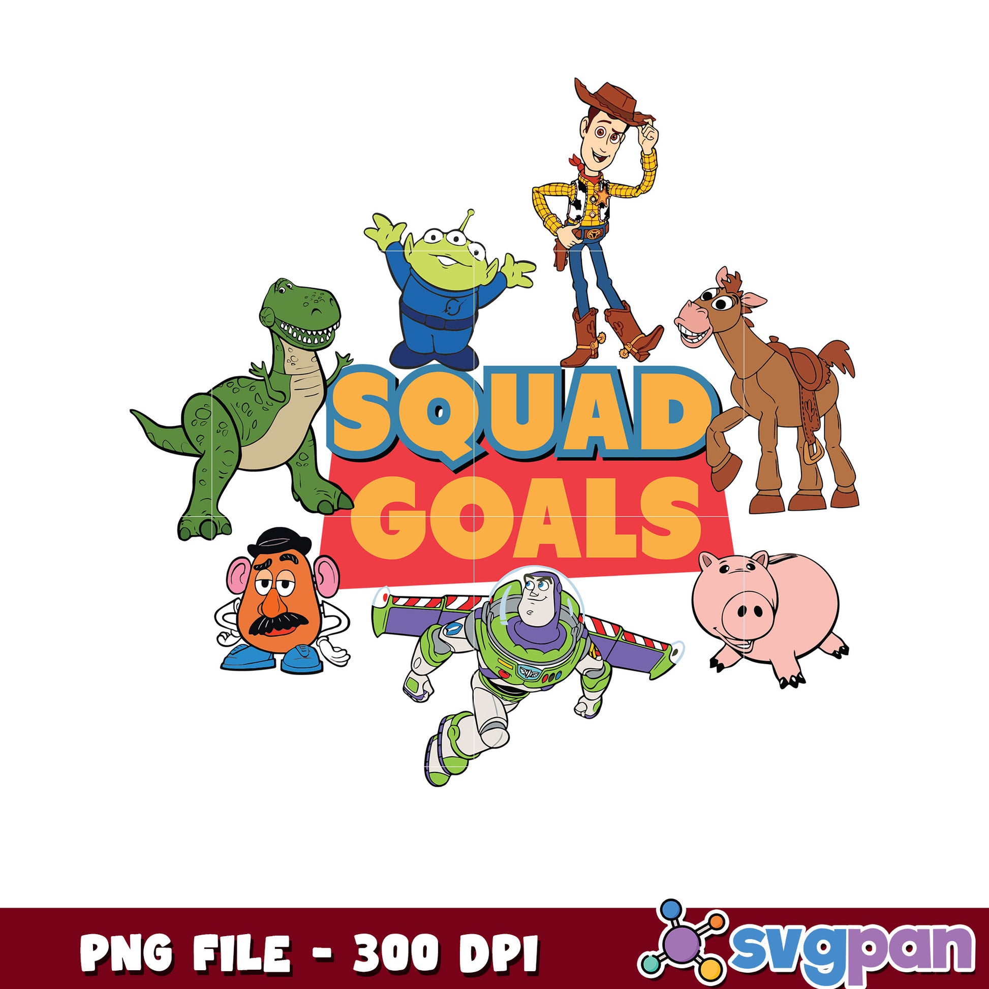 Toy story squad goals png, toy story friends png, toy story team png