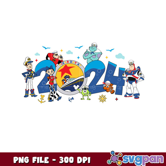 Toy story summer vacation 2024 png, buzz lightyear and woody png, disney pixar beach trip png