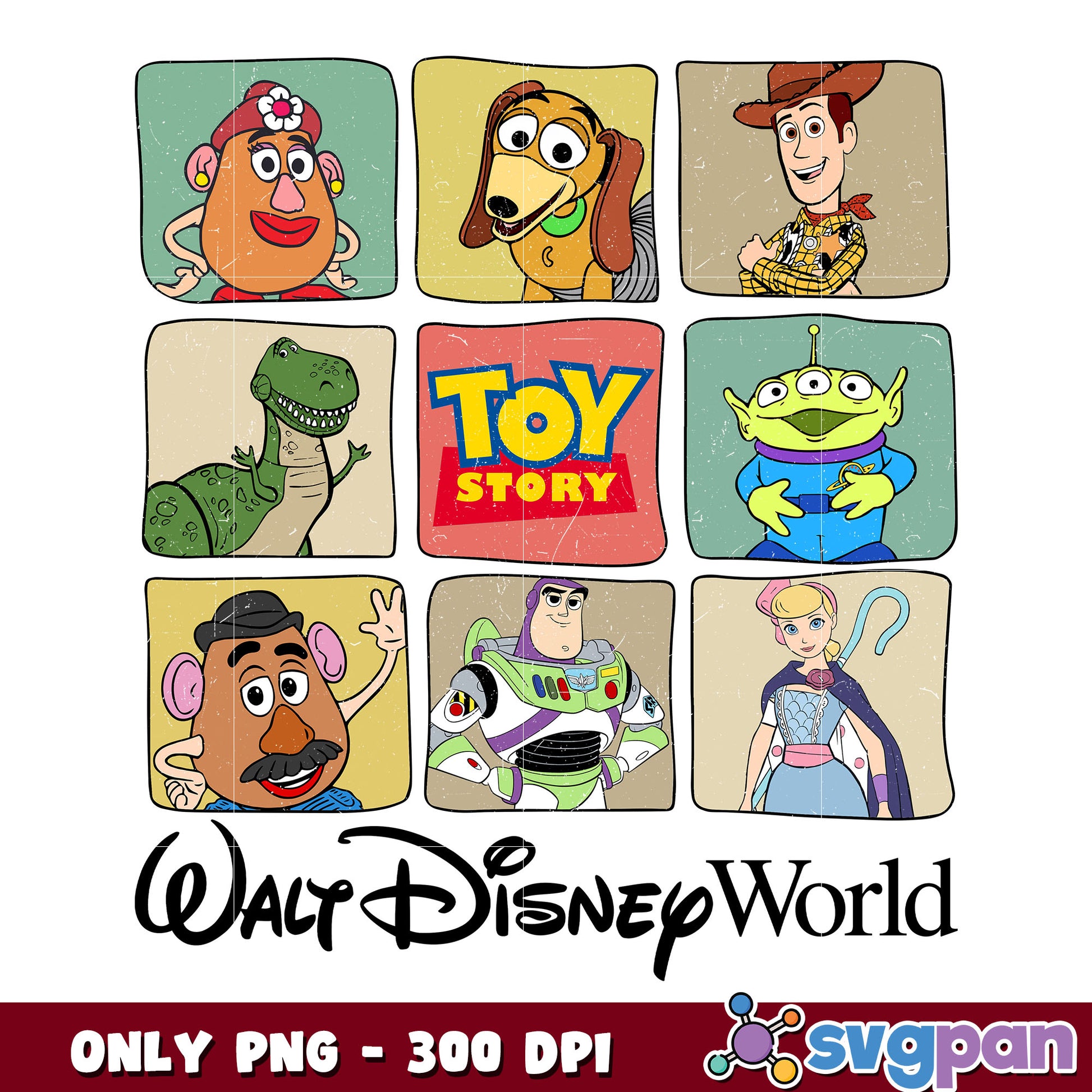 Toy story walt disney world png, toy story characters png