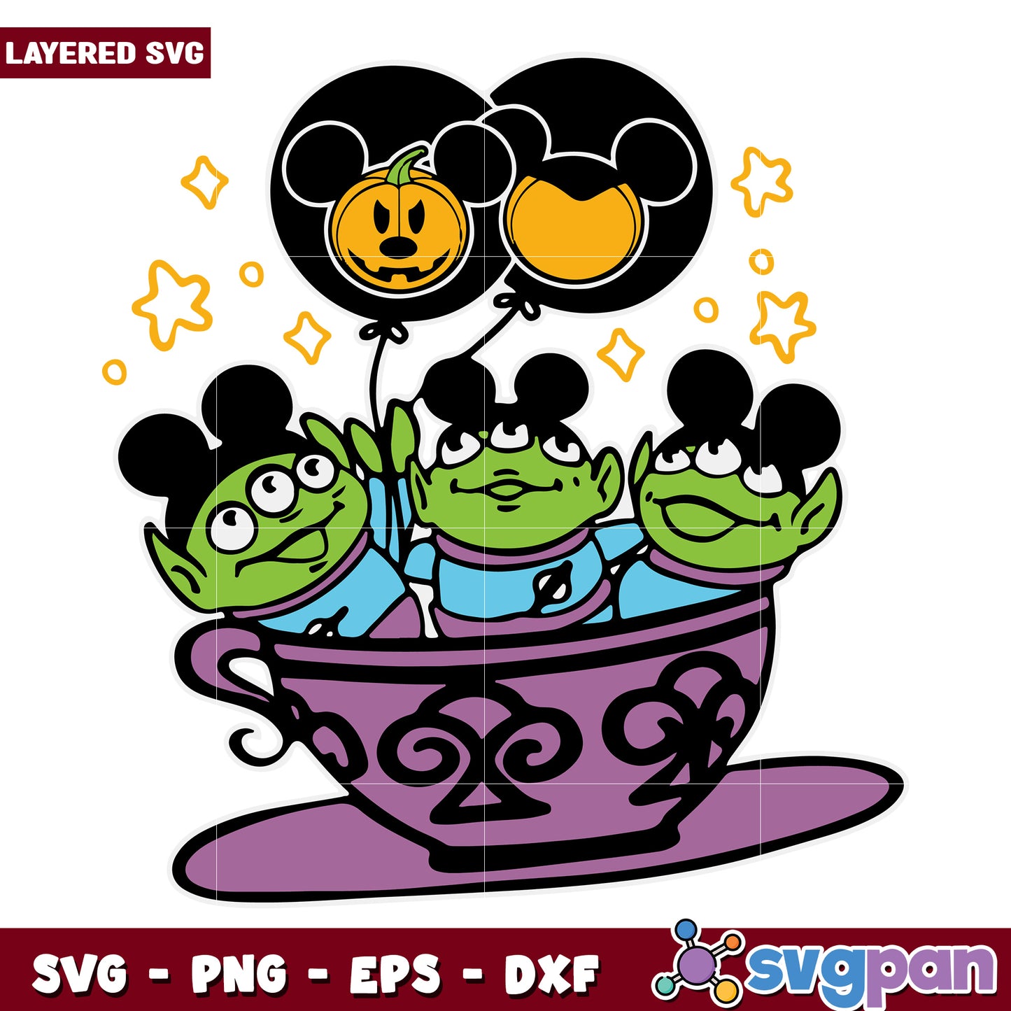 Toy stoty aliens mickey halloween svg, scary autumn svg, spooky characters svg