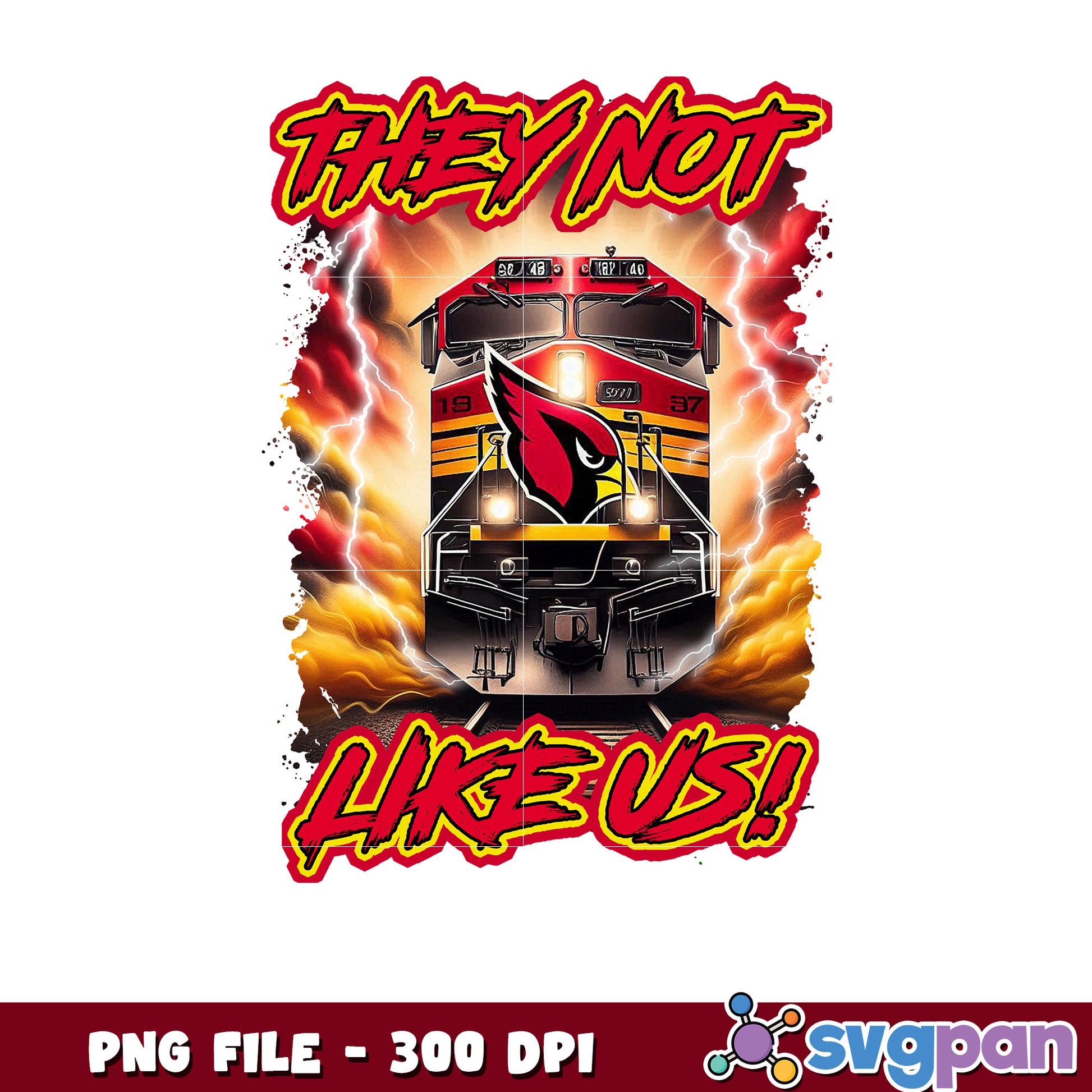 Train of arizona cardinals team design png, national football league png, nfl png