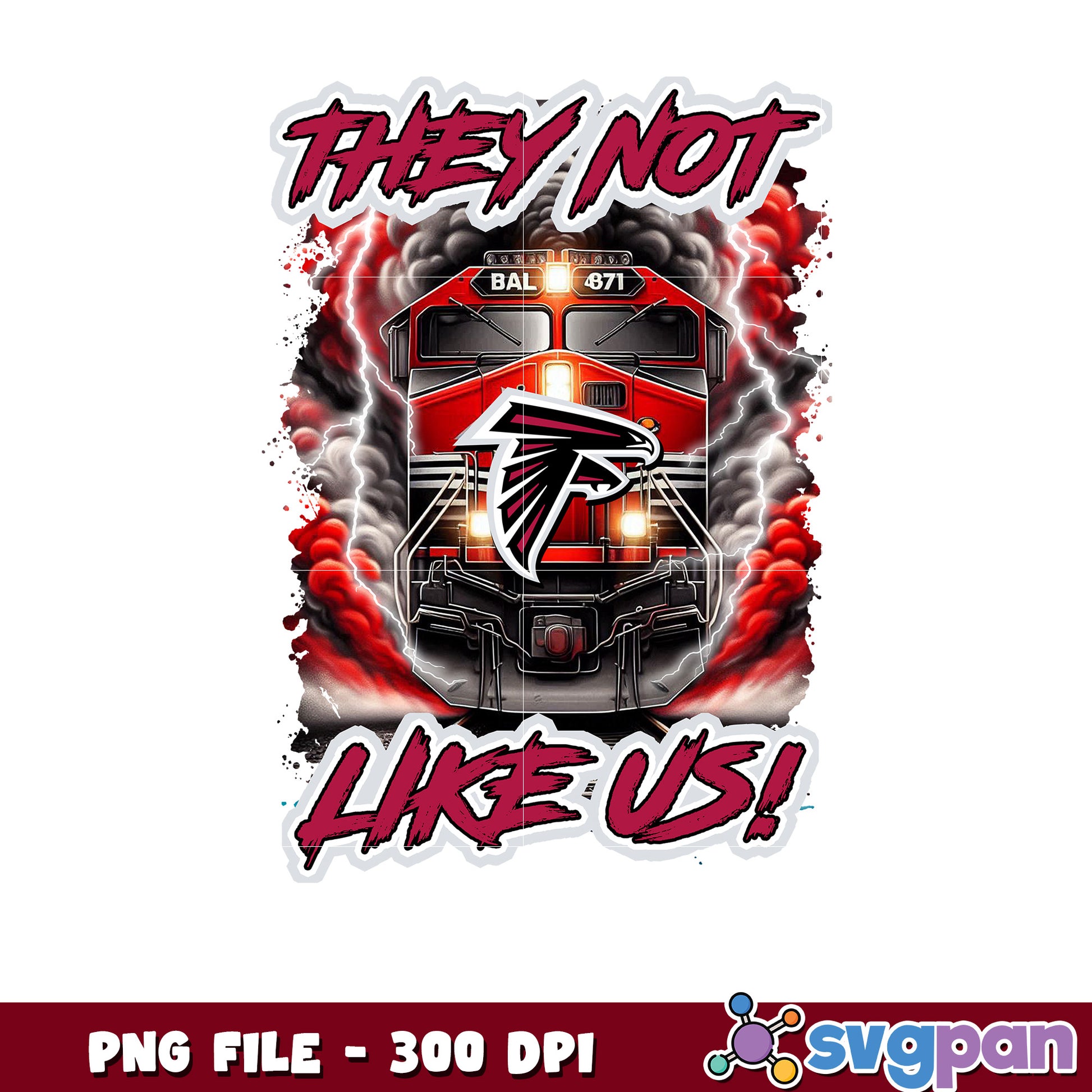 Train of atlanta falcons team design png, national football league png, nfl png