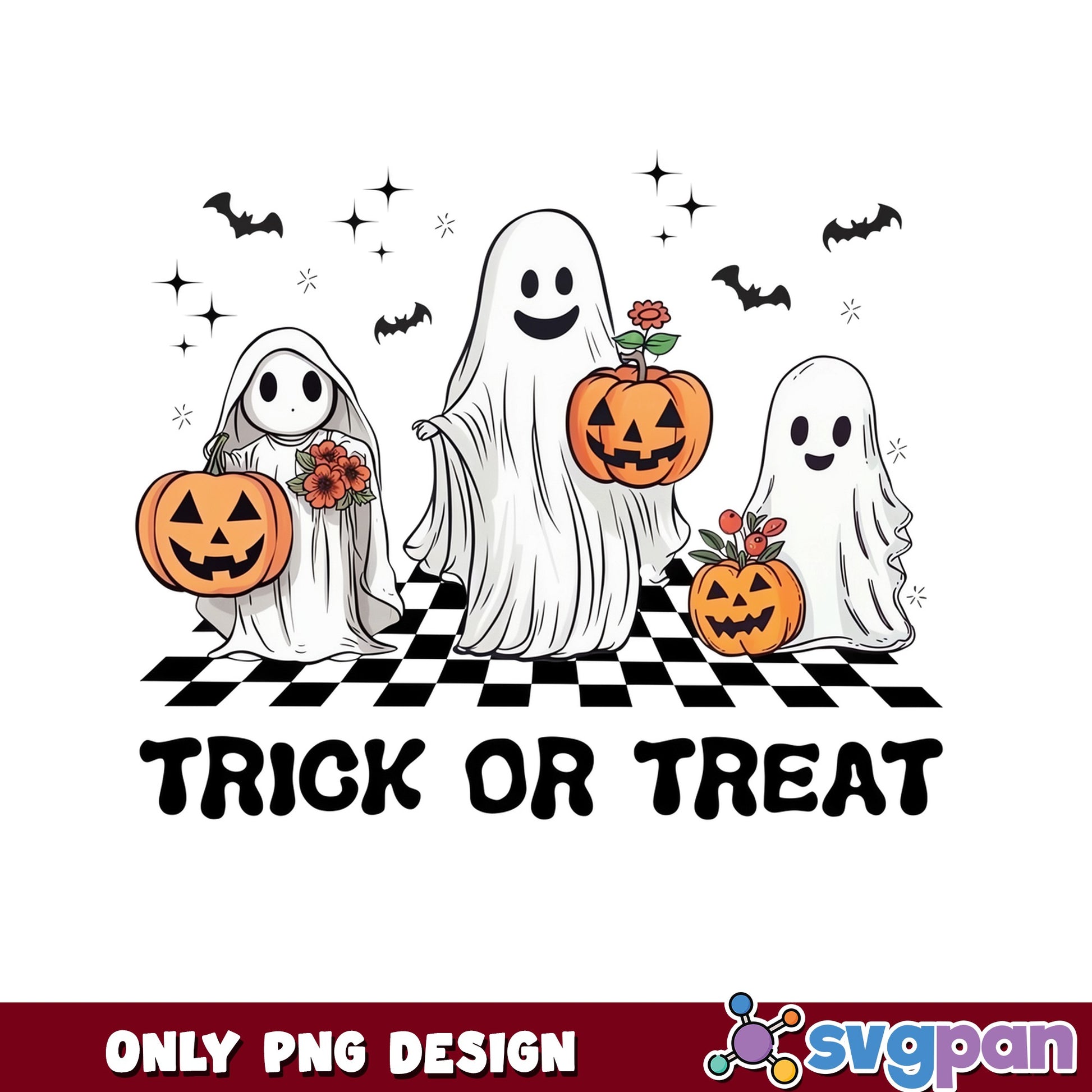 Trick Or Treat Ghost Halloween PNG, Cute Ghost Pumpkin PNG, Halloween PNG