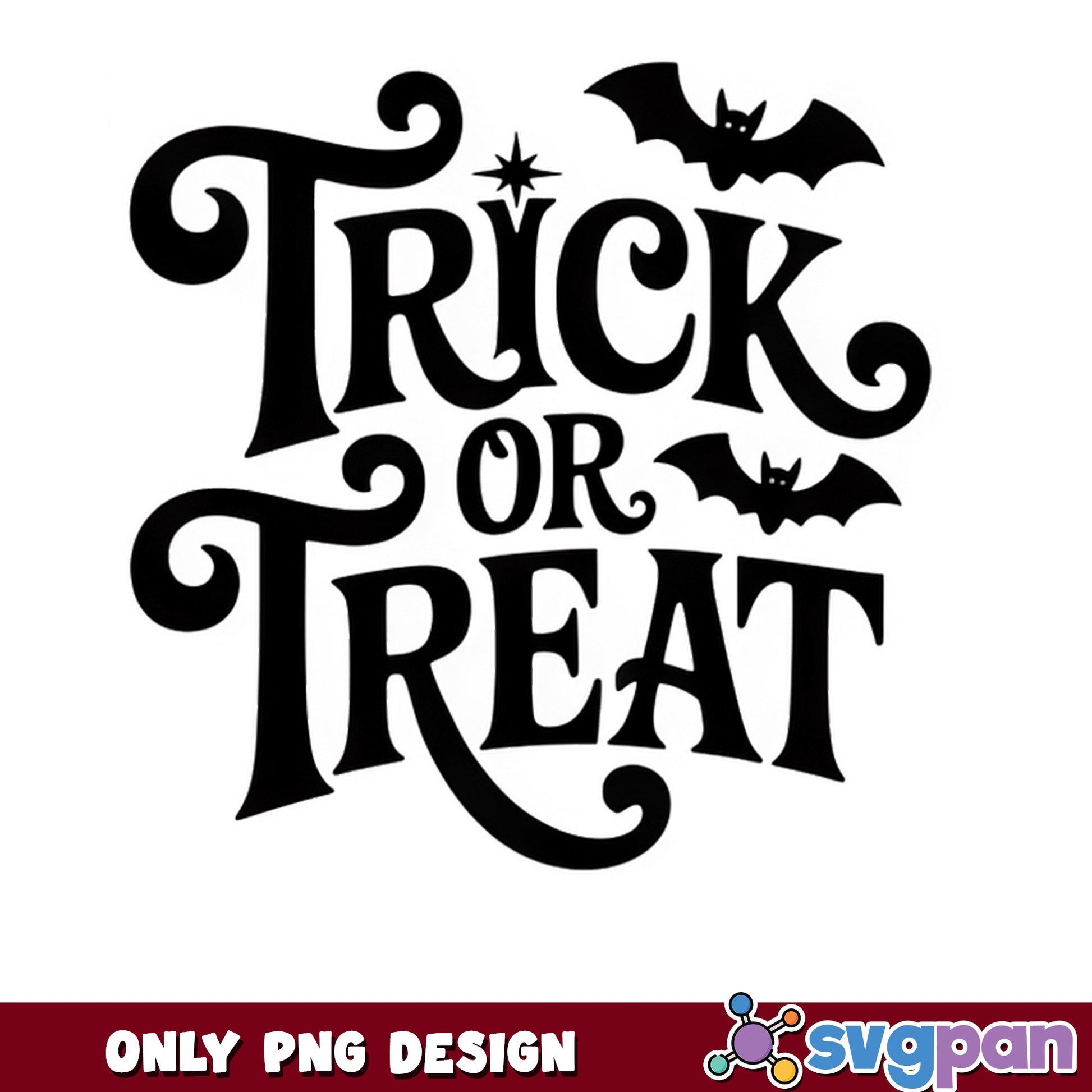 Trick Or Treat Halloween PNG, Spooky Bat Design PNG, Halloween PNG