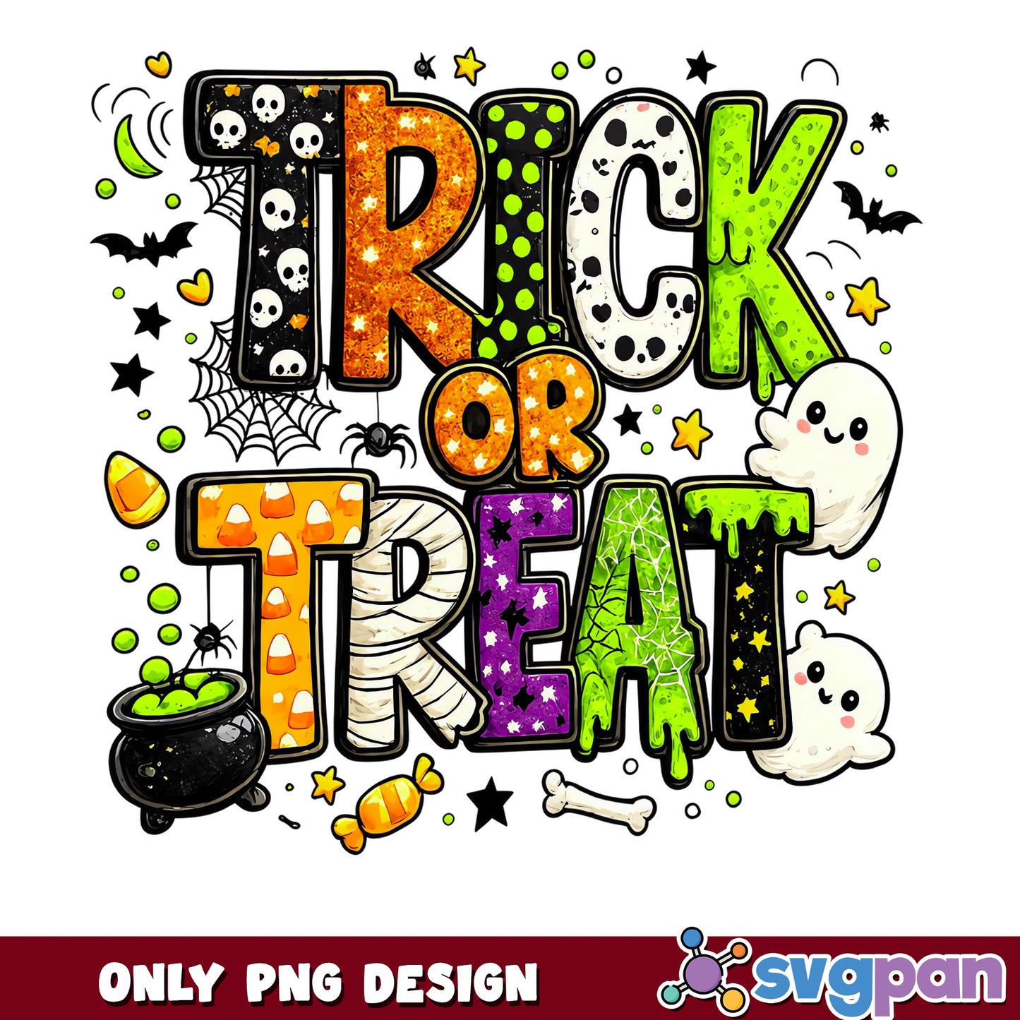 Trick Or Treat PNG, Halloween Ghost Clipart, Spooky Season PNG