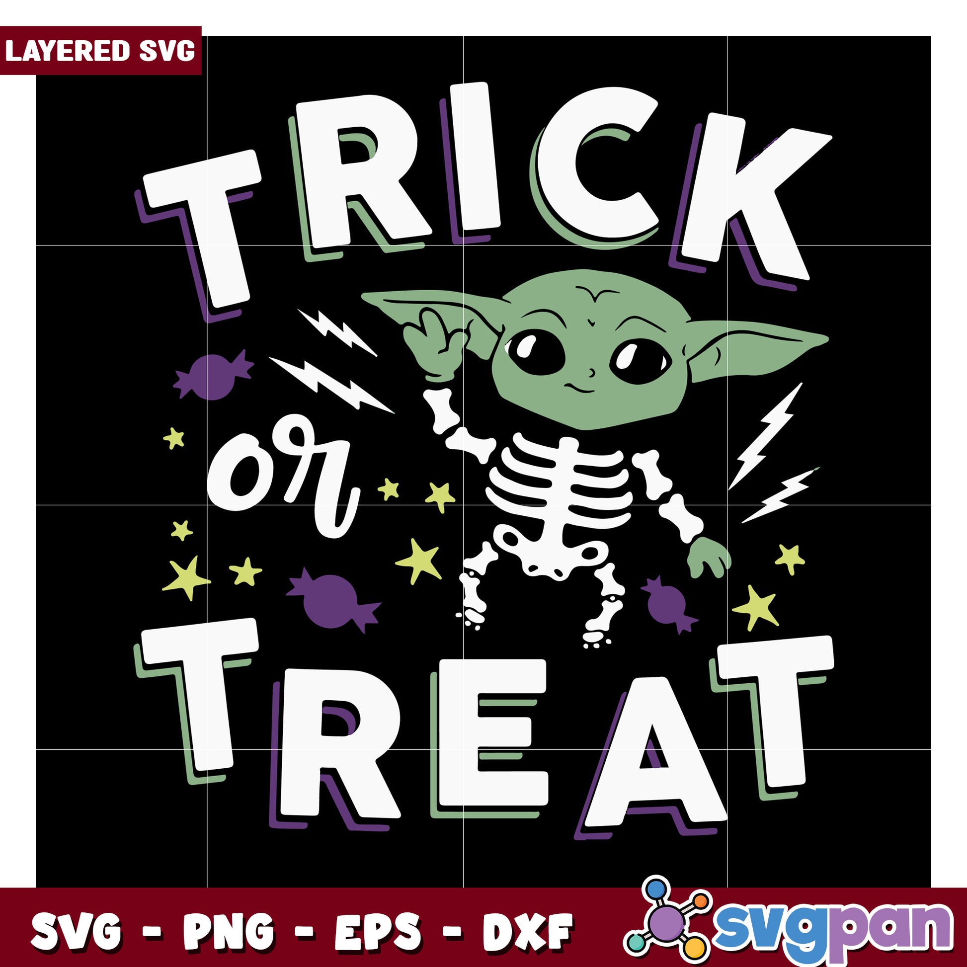 Trick or Treat SVG Design for Halloween, Cute Character and Fun Art