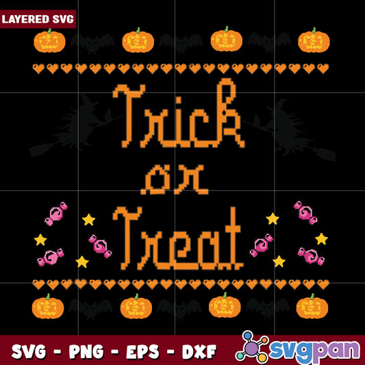 Trick or treat Witch svg, halloween candy svg, halloween holiday svg