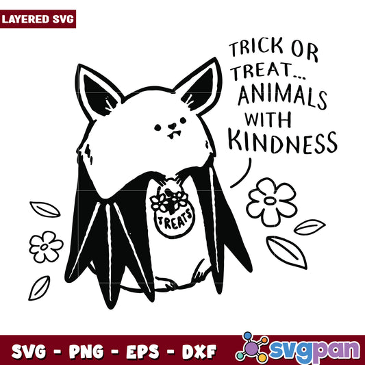 Trick or treat animals with kindness svg, halloween toys svg, halloween autumn svg