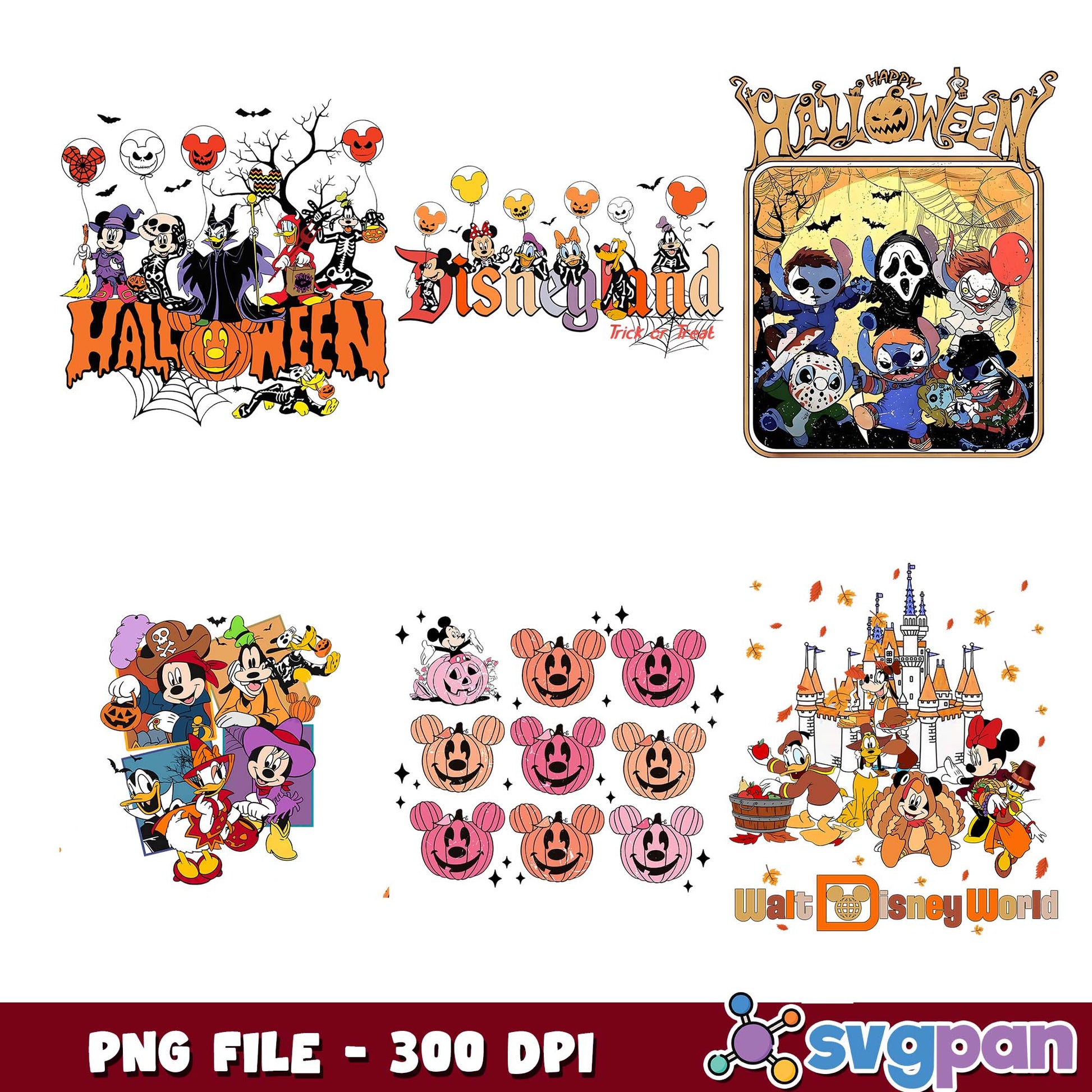 Trick or treat disneyland png bundle