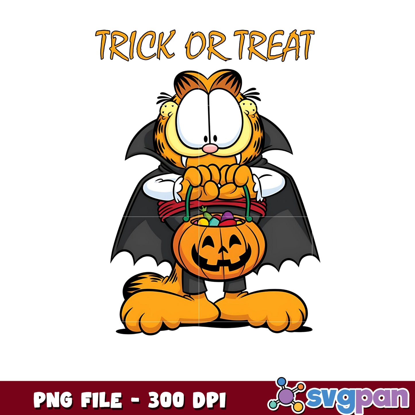 Trick or treat garfield png, halloween decor png, halloween pumpkin png