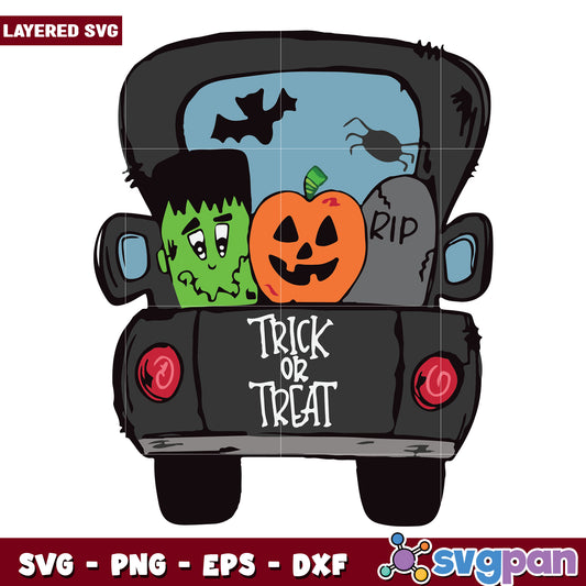 Trick or treat halloween pumpkin monster svg, halloween toys svg, halloween autumn svg