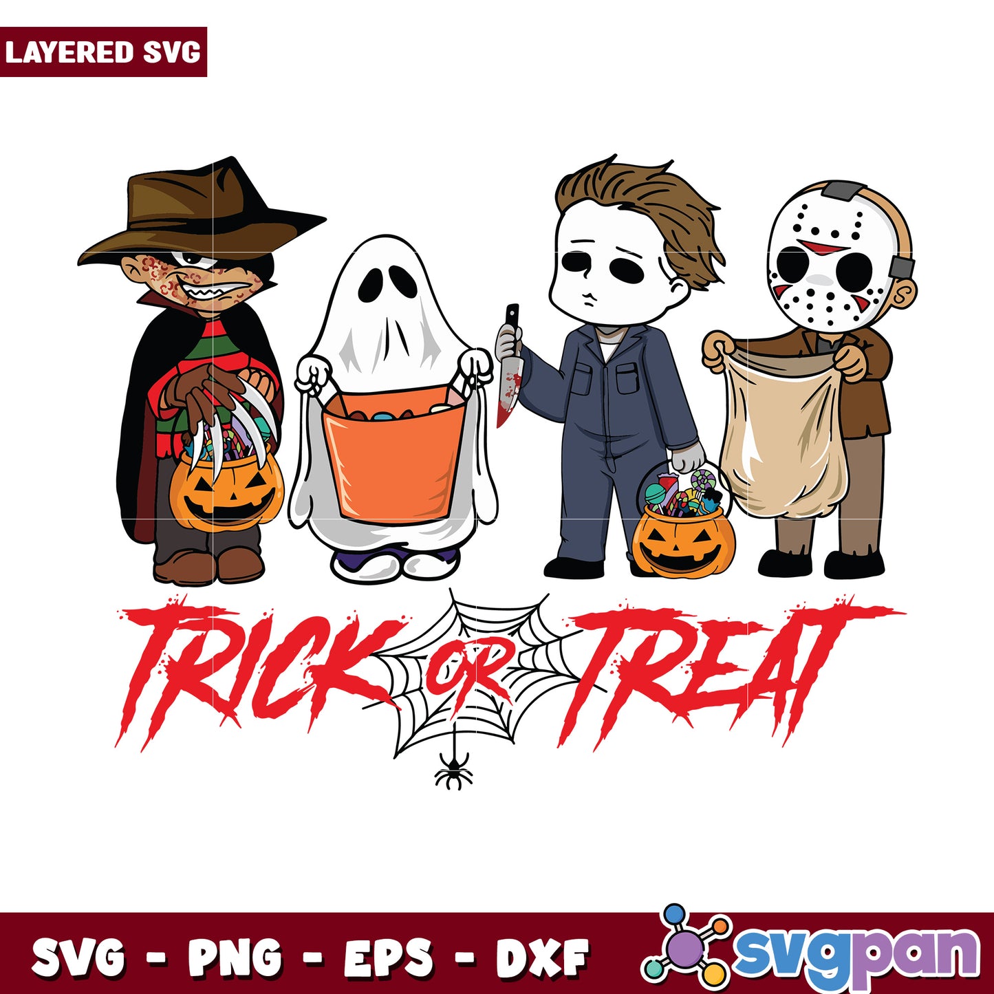 Trick or treat horro movies svg, halloween time svg, halloween decorations svg