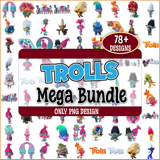 Trolls set design png bundle