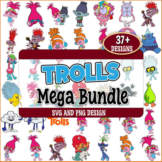 Trolls set design svg bundle