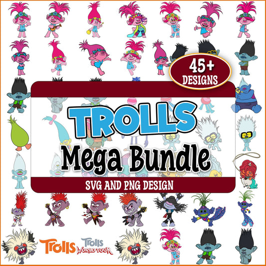 Trolls world tour svg bundle