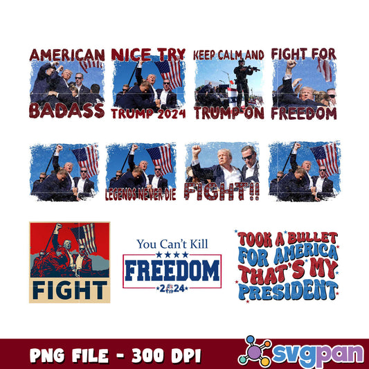 Trump 2024 PNG Bundle 300 DPI