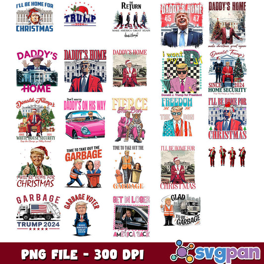 Trump 2024 PNG Bundle Christmas & Political Designs