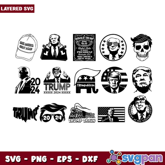 Trump 2024 SVG Bundle Political Graphics Set