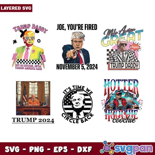 Trump 2024 SVG Bundle for Political Graphics Use