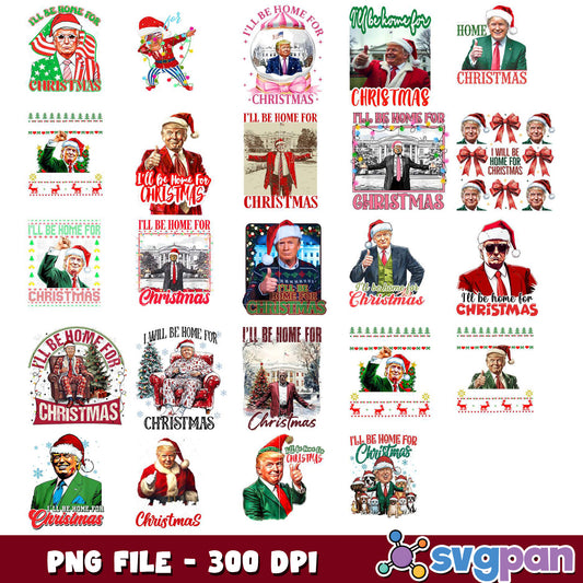 Trump Christmas PNG Bundle - 20 Designs