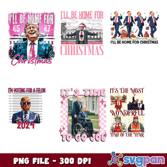 Trump Christmas PNG Bundle 300 DPI
