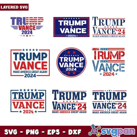 Trump Vance 2024 Bundle SVG Graphics Collection