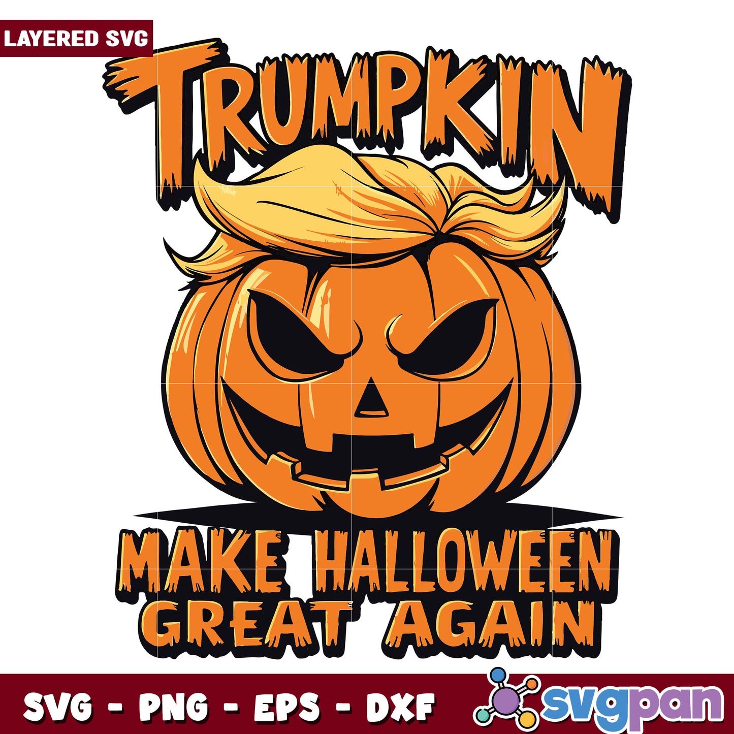 Trumpkin make halloween great agian svg, costumes for halloween​ svg, halloween drawings​​ svg