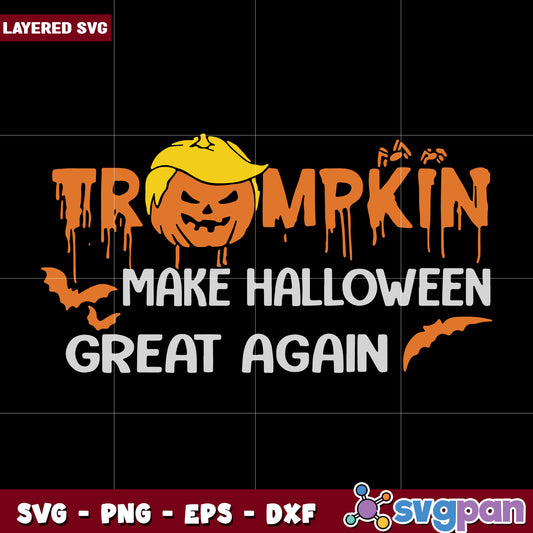 Trumpkin make halloween svg, halloween cartoons svg, spooky cartoons svg