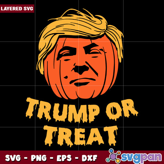 Trump or treat svg, halloween cartoons svg, spooky cartoons svg
