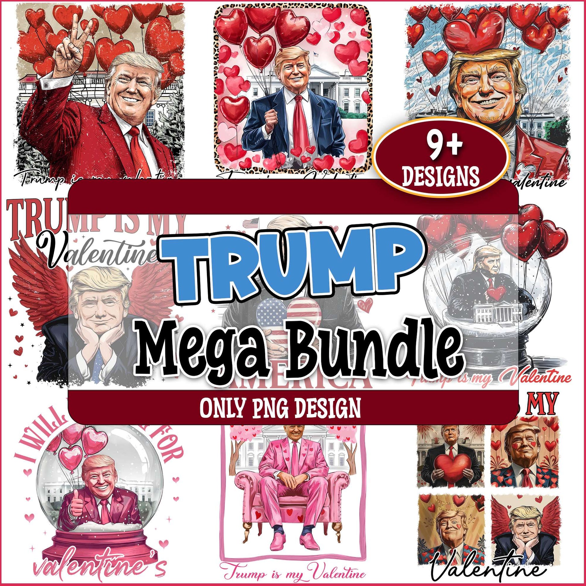 Trump valentine png bundle