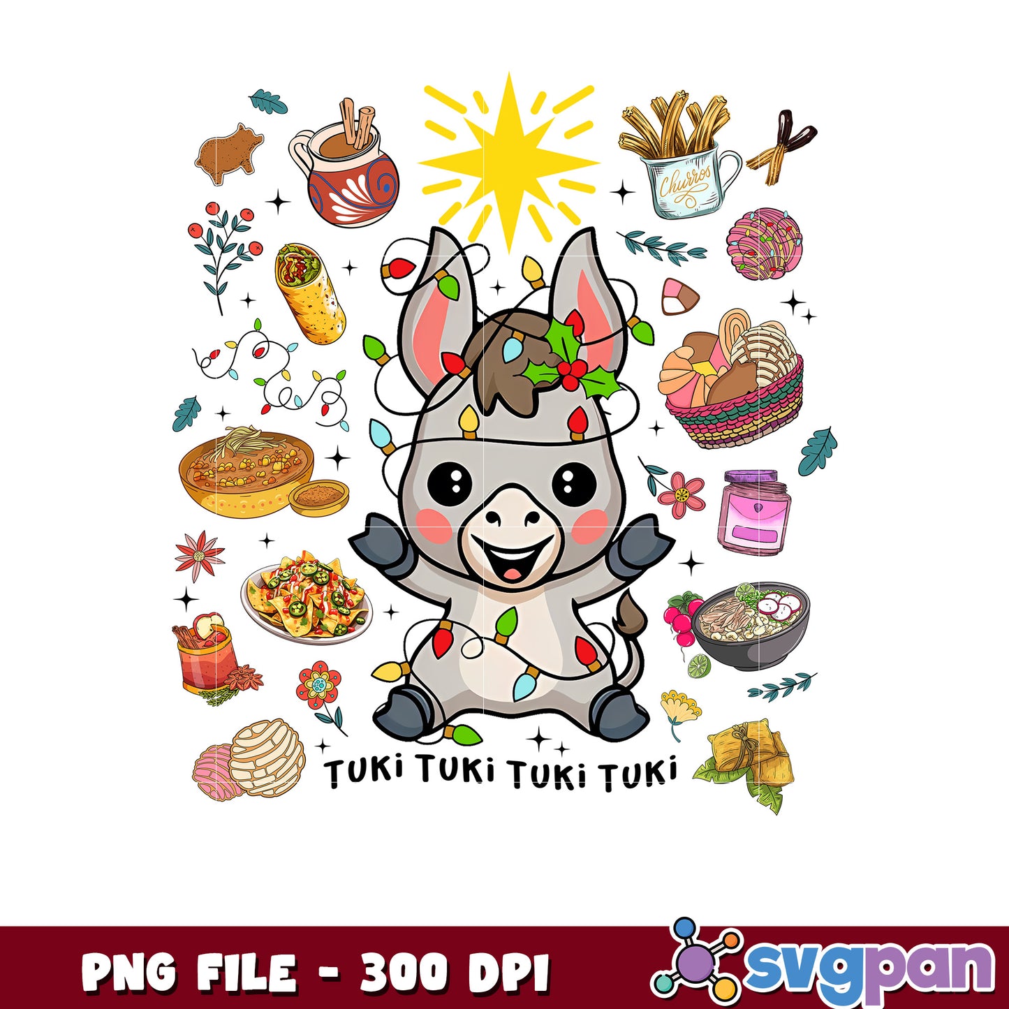 Tuki tuki donkey png, christmas​ png, christmas stories​ png