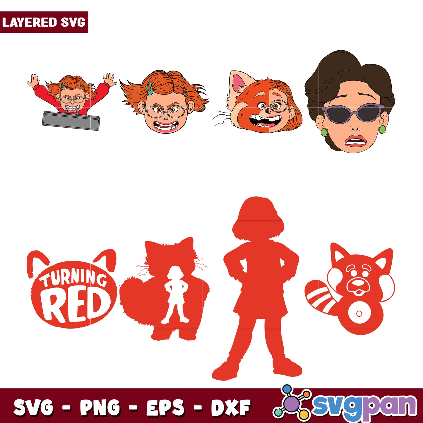 Turning Red Vector Bundle SVG Cut Files Collection