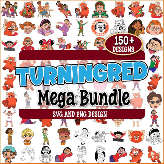 Turning red designs svg bundle