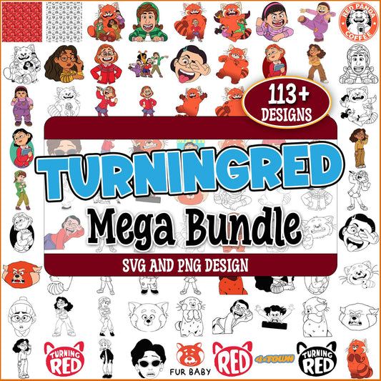 Turning red design svg bundle
