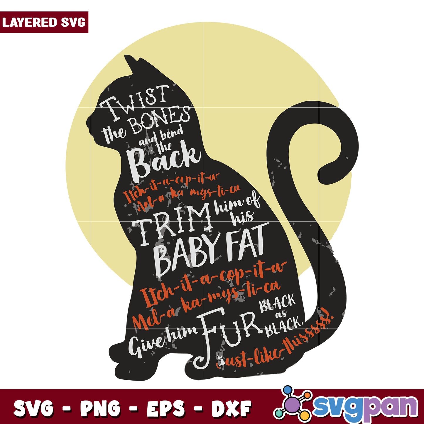 Twist the bones and bend the back cat svg, halloween candy svg, halloween holiday svg