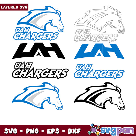 UAH Chargers SVG Bundle Layered PNG, EPS, DXF