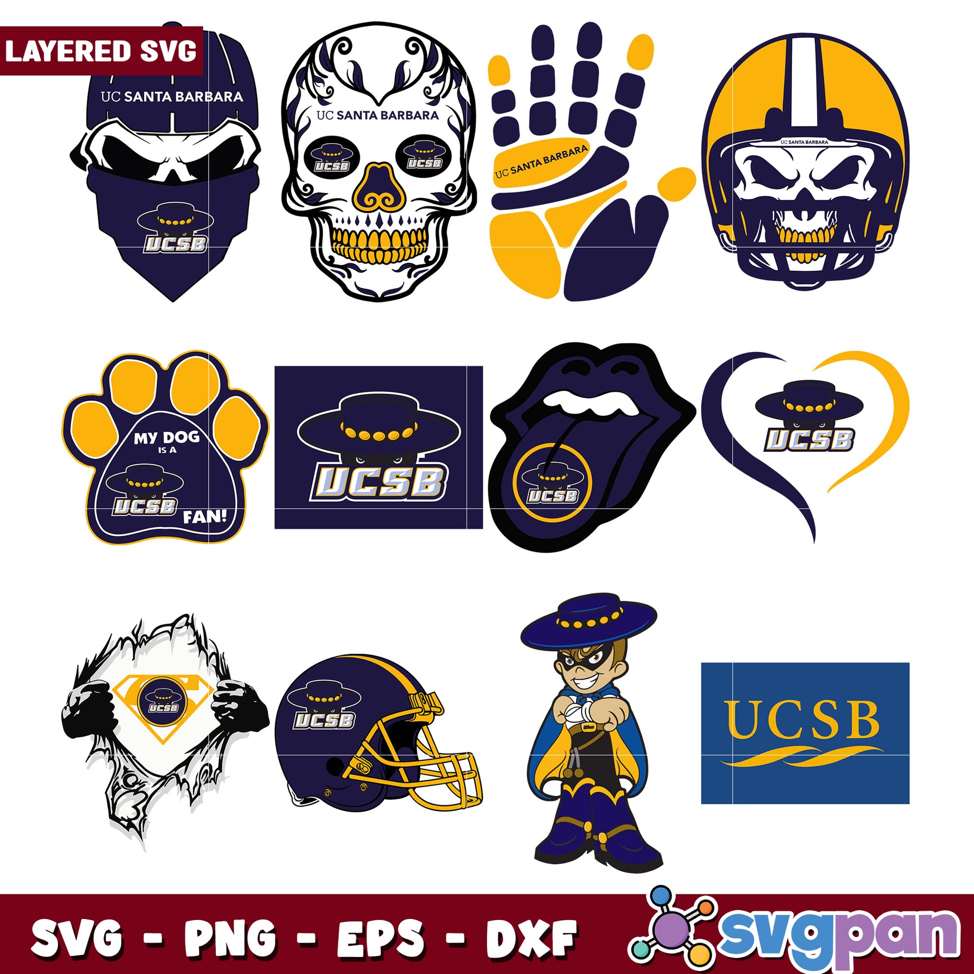 UC Santa Barbara SVG Bundle for Creative Projects
