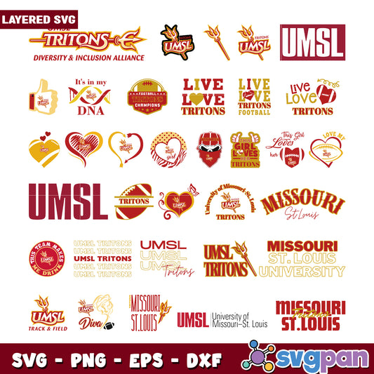 UMSL Tritons SVG Bundle Logos & Designs