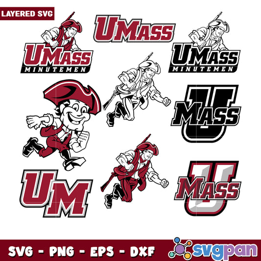 UMass Minutemen SVG Bundle Logos & Mascots