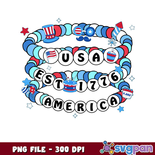 USA Patriotic Bracelet PNG 300 DPI Instant Download