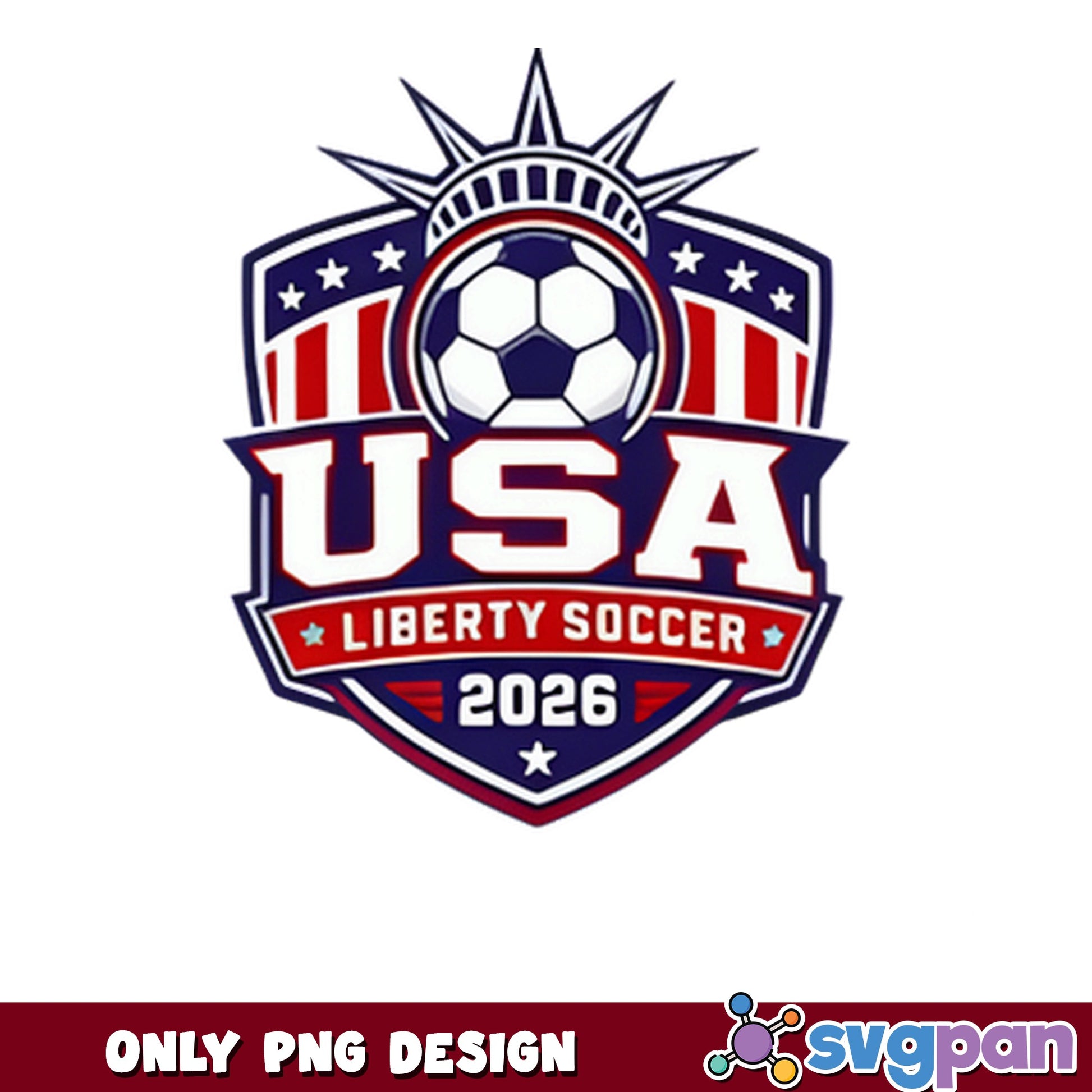 USA Liberty Soccer 2026 PNG, American Soccer PNG, Football PNG