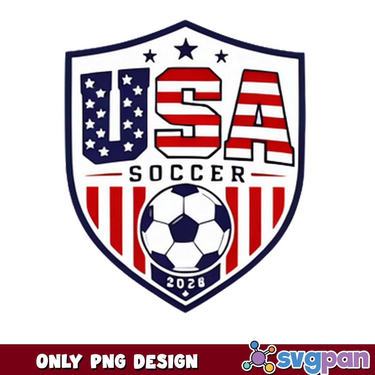 USA Soccer 2028 Shield PNG, American Flag Soccer PNG, Football PNG