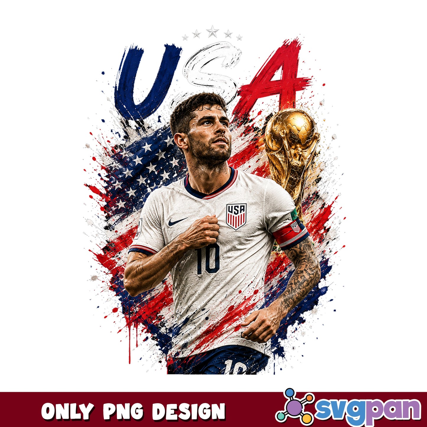 USA Soccer Player Number 10 PNG, World Cup Trophy PNG, USMNT PNG