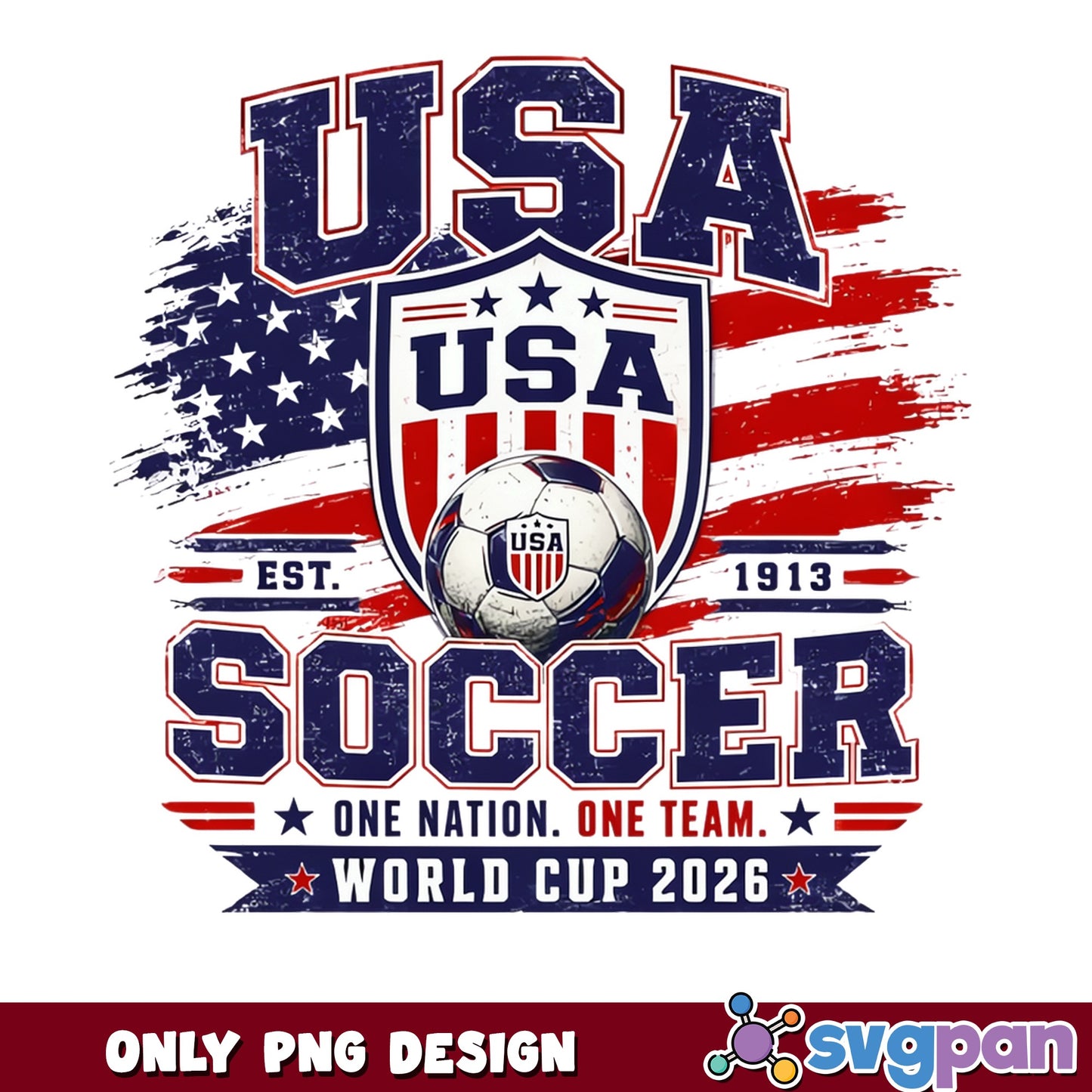 USA Soccer World Cup 2026 PNG, American Flag Soccer PNG, USA Team PNG