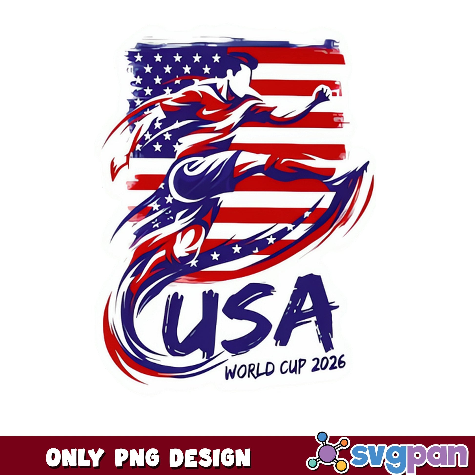 USA World Cup 2026 PNG, Soccer Player American Flag PNG, Football PNG