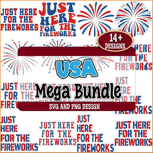 USA fireworks couple svg bundle