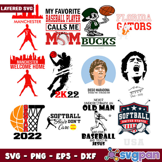 Ultimate Sports Bundle SVG Designs for Every Fan