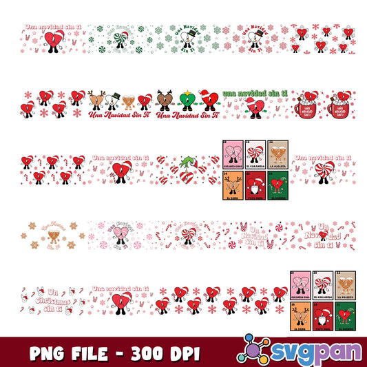 Una navidad sin ti heart png bundle